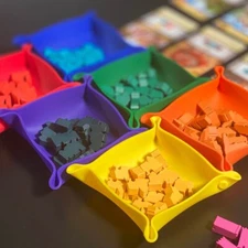 6 BCW Board Game Bit Tray Foldable Lego Sorting Bowl Silicone Hold Tokens Colors