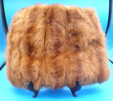 Vintage Antique auburn mink muff early 1900's silk lining