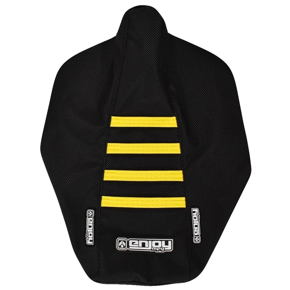 Cubierta de asiento Suzuki Jr 80 JR80 2001-2018 TODO NEGRO con costillas amarillas #198 Foto 2 de 4