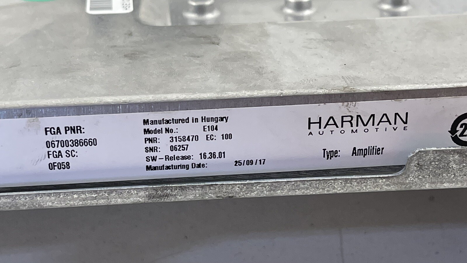 17-23 MASERATI QUATTROPORTE HARMAN AMPLIFIER AMP AUDIO MODULE 670038666 OEM