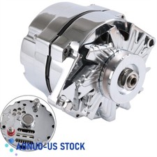 New 110amp 12v Chrome Alternator 1 Wire For Chevy Gm Bbc Sbc 327-350-396-427-454