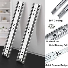 10 Pairs Soft Close Drawer Slides Full Extension 80LB Ball Bearing 18-24'' Rail