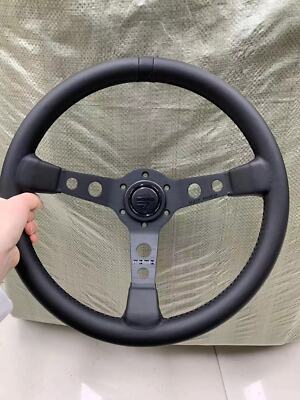 momo 350mm/14inch MOMO MOD07 BLACK EDITION Deep Dish Leather Sport