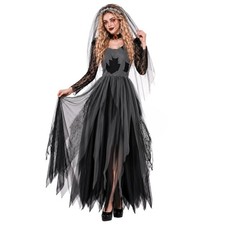 Women`s Zombie Corpse Bride Costume Ladies Scary Halloween Ghost Dress S - 3XL