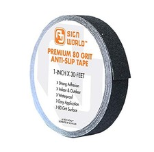 Anti-Slip Grip Tape Black 1" x 30FT 80 Grit Industrial Grade