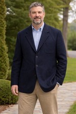 Vintage LL Bean Insulated Thinsulate Wool Blazer Navy Quilted Coat MADE IN USA