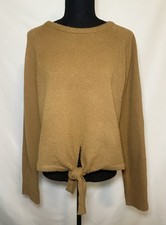 Show Me Your Mumu Shelby Camel Acogedor Suéter Tejido Corbata Frontal GRANDE *PILLING*