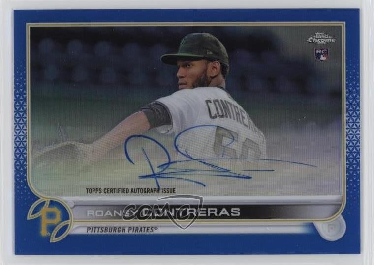 2022 Topps Chrome Rookie Blue Refractor 18/150 Roansy Contreras #RA-RCO Auto v9t