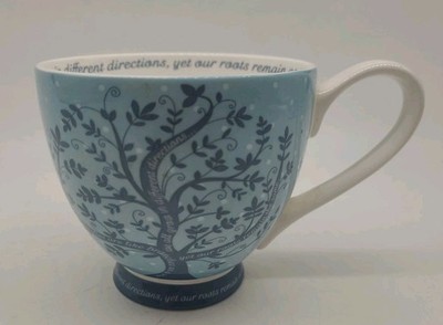 Portobello By Inspire Pedestal 14oz Coffee Mug Family Tree Light Blue