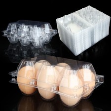 FVIEXE 100PCS Egg Cartons Cheap Bulk, Each Holds Half Dozen Eggs 6 Eggs , Pl...