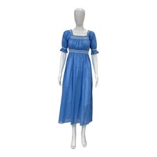 Doen Eclipse Nightgown Women's Floral Crochet Smocked Embroidered Midi Dress XS
