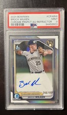 2024 Bowman Chrome Prospect Autographs Brock Wilken #CPA-BW Refractor /499 PSA 9