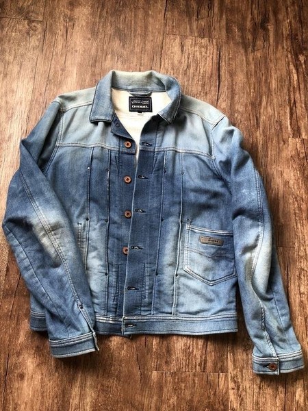 Men Diesel Jacket Navy Cotton L #7FX3