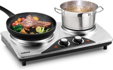 Double Hot Plate, CUSIMAX Electric Hot Plate for Cooking Portable Electric Hob