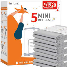 5 Pack Refills Compatible with DEKOR MINI Diaper Pails  20 Extra Length Dia...