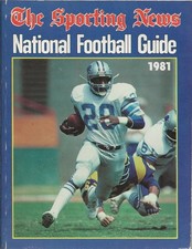 1981 The Sporting News National Football Guide w/ Lion Billy Sims on the cover.
