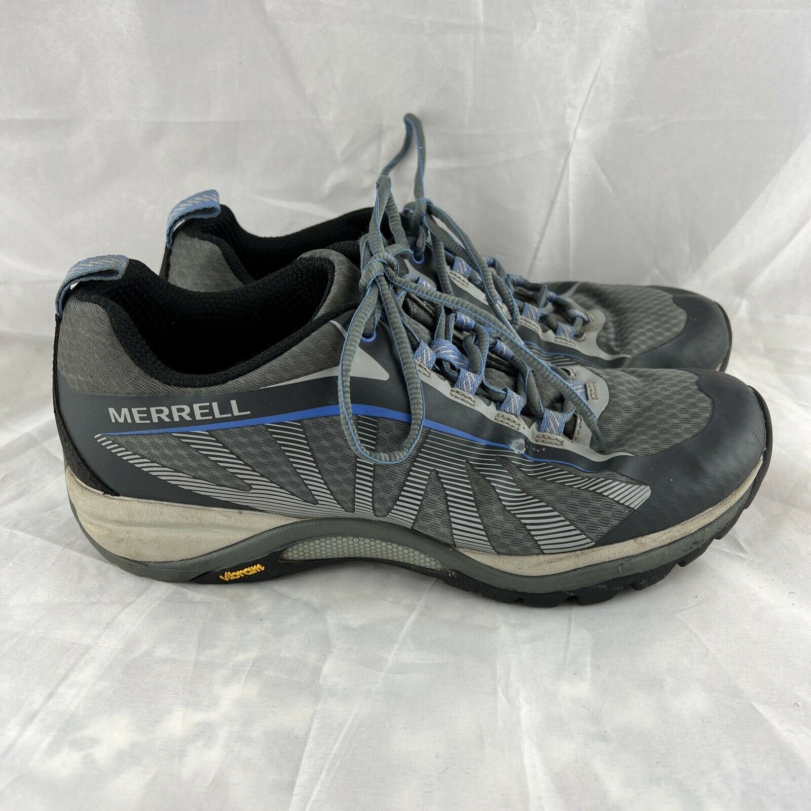 Merrell scarpe da trekking donna 8 5 grigio blu bordo sirena stivali bassi stringati J35516