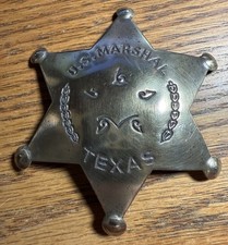 Novelty badge: U.S. Marshal TEXAS Brass