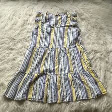 Loft Striped Seersucker Tiered Dress