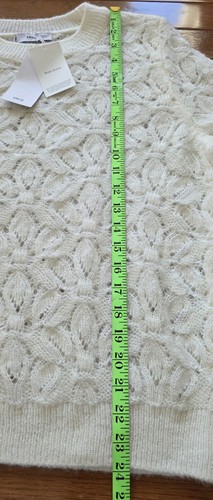 Maglione donna nuovo con etichetta Mango bianco/avorio maglia aperta misto lana uncinetto taglia M - Foto 13 di 13