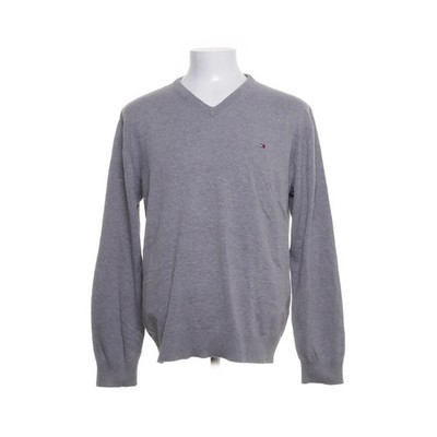 Tommy Hilfiger, Pullover, Größe: XL, Grau, Baumwolle, Einfarbig, Feinstrick #jHF