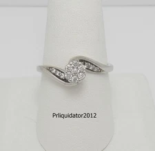 1/4CT Natural Diamond Engagement Anniversary Wedding Ring Bridal 10K White Gold