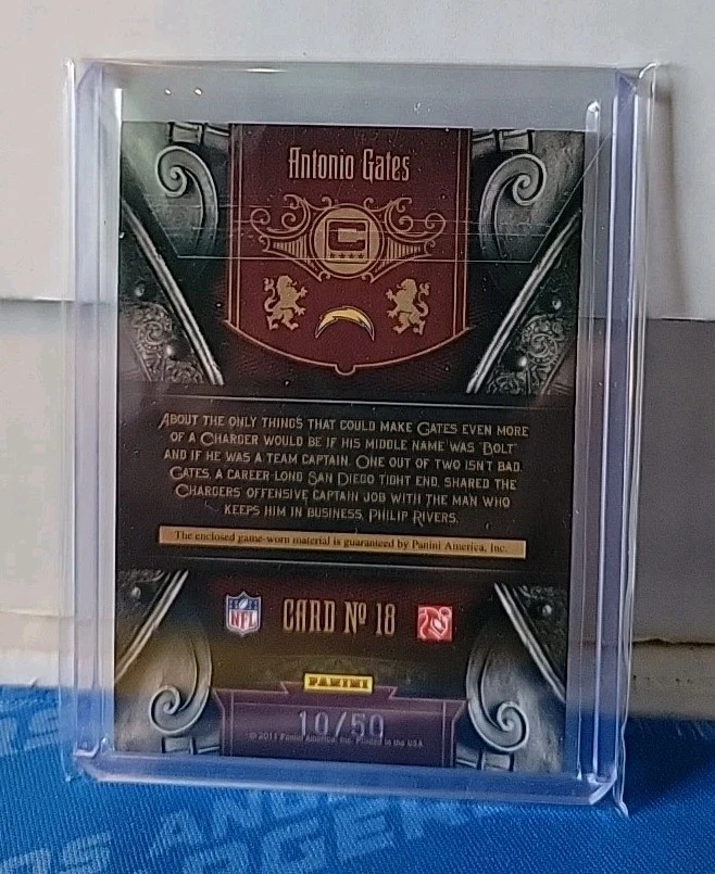 2011 Panini Royale Antonio Gates Calling Captains Prime Game Worn Materials /50 - Image 2 of 2