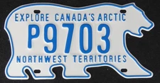 BEAR - NORTHWEST TERRITORIES CANADA license plate   2010  PICK A NUMBER