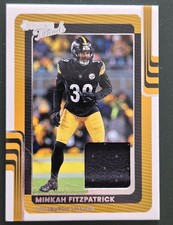 Minkah Fitzpatrick 2025 Panini Donruss Threads jersey patch card, Steelers, Jets
