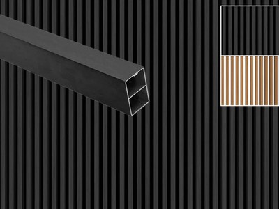 Fassadenverkleidung WPC co-extrudiert Charcoal Sonnenschutzprofil