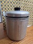 VTG 4 PC 1950s Spun Aluminum MCM Kitchen Canister Set Flour Sugar Coffee Tea — photo 2