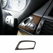 Real Carbon Fiber One-Button Start Switch Frame Trim For BMW X5 X6 E70 2008-2013