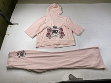 Y2K Juicy Couture Tracksuit Hoodie Pink Velour Size Small/Medium See Description