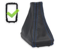 SCHALTMANSCHETTE FUR VOLVO S90 automatik 2016-2020 ECHTELEDER NAHT BLAU + RAHMEN