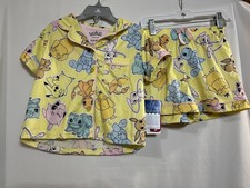 Pokemon Pajamas Set Short Sleeve Shorts PJs Pok mon Yellow Girls Size Small