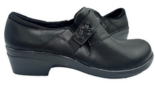 Clarks Women's Angie Pearl Slip On Leather Comfort Loafers Black Size:8 139H