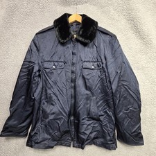 Giacca uomo vintage Blauer polizia/guardia taglia 42L blu full zip isolata