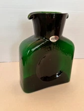 Blenko #384 Water Bottle 8” Malachite 2024 - Label SandBlasted Date   NEW