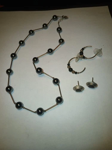 Vintage Sterling Lot 25g Ear Rings Necklace 925