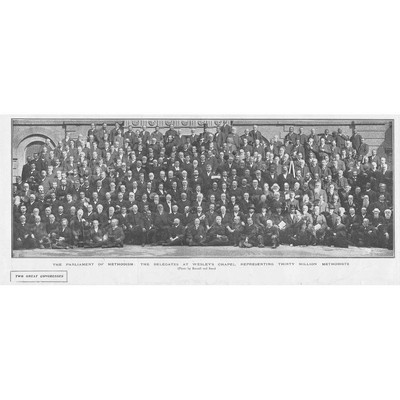 Methodistenkongress Delegierte in Wesley's Chapel - antiker Druck 1901