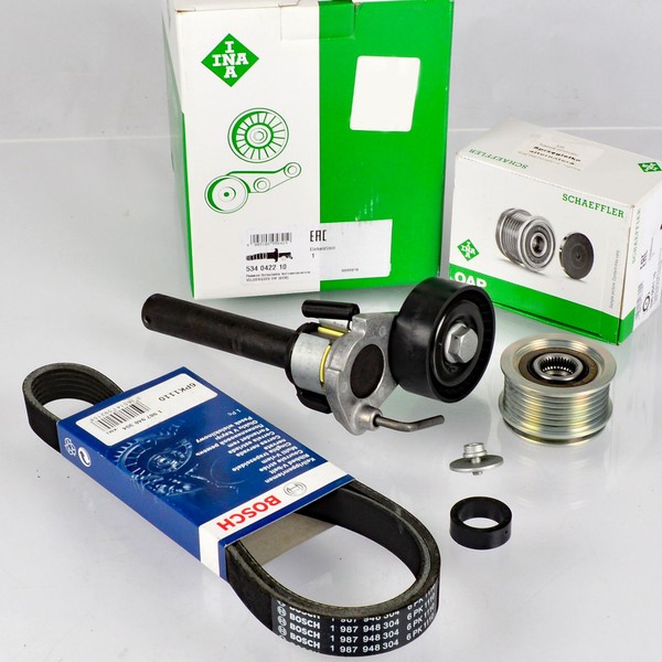 Bosch 6PK1110 Keilrippenriemen-Satz + Freilauf FüR Audi Seat Skoda VW Golf V-image