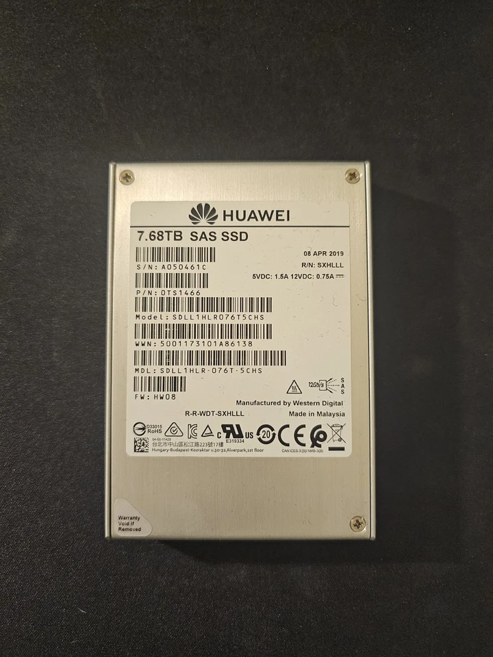 Huawei 7.68TB SAS SSD SDLL1HLR-076T-5CHS – 7.68 TB – Enterprise – gebraucht