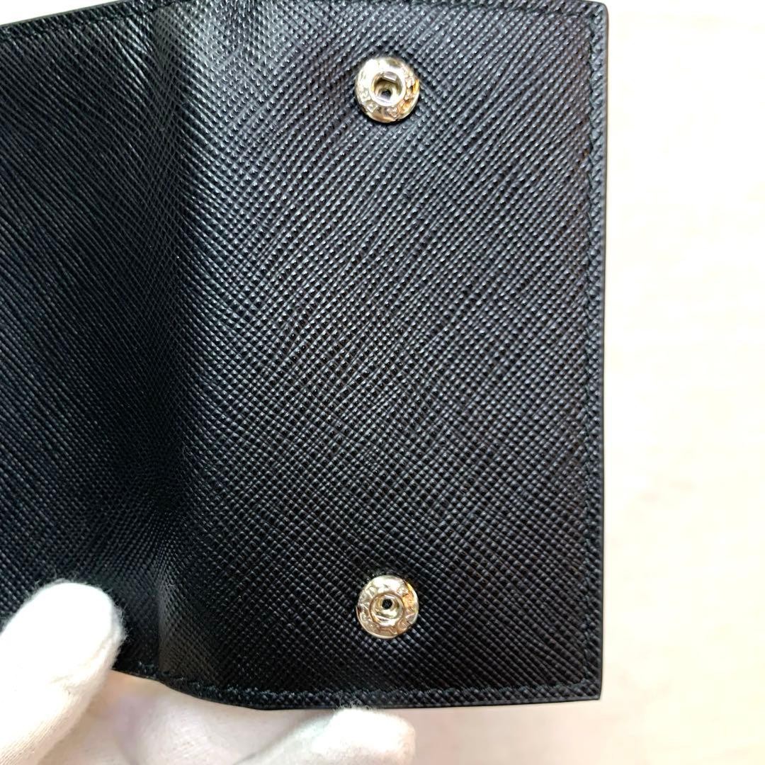 PRADA Geometric Pattern 4-Key Holder Saffiano 1PG… - image 10