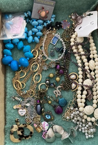 Signed Vintage Cloisonné Costume Fashion Jewelry Lot Incl NOS Lovely Assort M02A