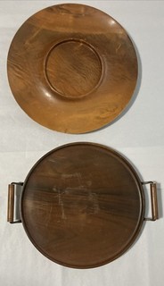 Vintage House of Myrtlewood Serving Tray w/ Wood Handles & Platter