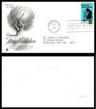 US FDC # 1438 8c Drug Abuse  ArtCraft   1971, 9p6461
