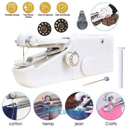 DIY Mini Sewing Machine Electric Stitch Portable Hand Cordless+Sewing Kit 126Pcs - Picture 37 of 72