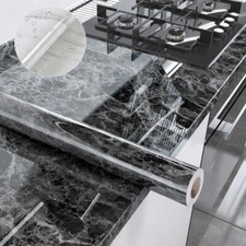 Marble Vinyl Waterproof Wallpaper for Bathroom Table Kitchen Self Sticker 60x10