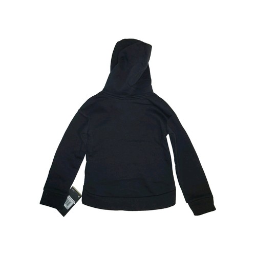 Nike Hooded Sweatshirt Girls Size 6X 6-7 Yrs, Black Hoodie Pink Emblem - Picture 2 of 4