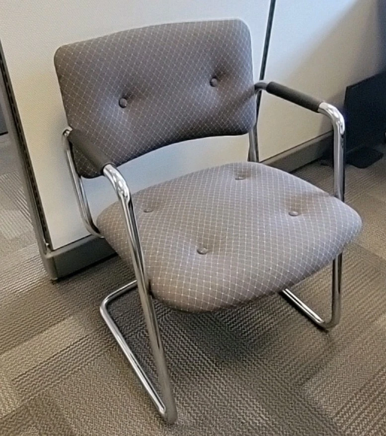Vintage STEELCASE Chrome Cantilever Lounge Chair. Available 5 eBay